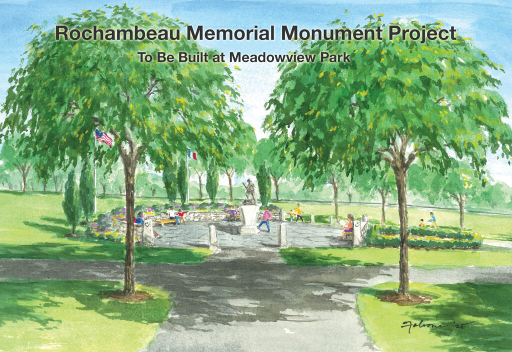 Rendering of the Rochambeau Memorial Statue at Meadowview Park by Tony Falcone